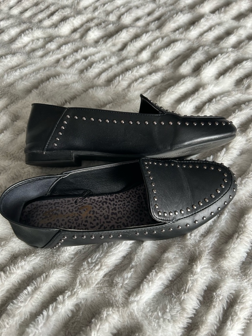 Seven7 Black Studded Loafers